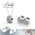 Conjunto de destino joias cristal Swarovski pingente redondo AMD Brincos cristal Set